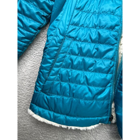 The north face puffer reversible girls Jacket deep lagoon size xl - Picture 3 of 9